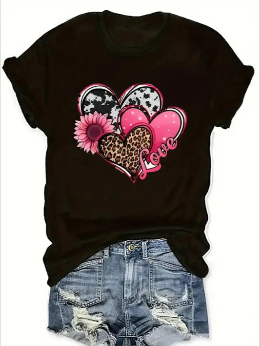 Love Valentine'S Day T-Shirt, Fashion Casual T-Shirt, Short-Sleeved T-Shirt